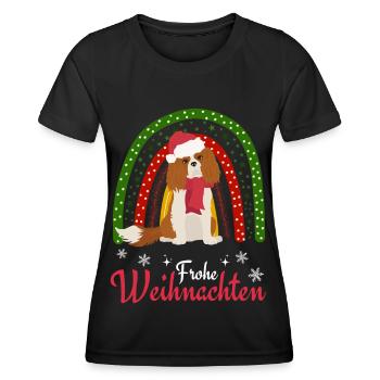 Doux cavalier roi charles épagneul Noël - T-shirt sport Femme - noir - Devant - AI Model Female 172 light (172cm)