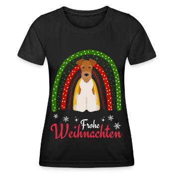 Fox Terrier Christmas - Women's Functional T-Shirt - black - Front - AI Model Female 172 light (172cm)