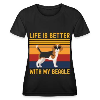 Beagle Dog Retro Vintage - T-shirt sport Femme - noir - Devant - AI Model Female 172 light (172cm)