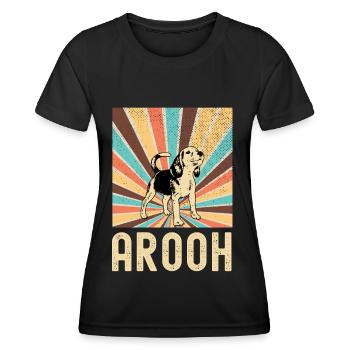 Beagle Dog Retro Vintage - T-shirt sport Femme - noir - Devant - AI Model Female 172 light (172cm)