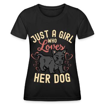 Süßer Scottish Terrier Welpe Liebhaber Kawaii - Frauen Funktions-T-Shirt - Schwarz - Vorne - AI Model Female 172 light (172cm)
