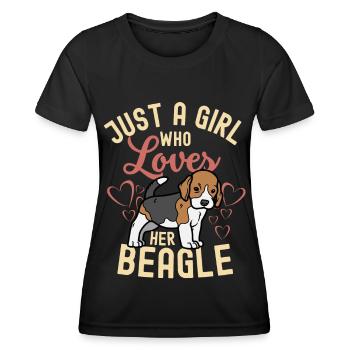 Beagle puppy dog cute beagle kawaii - Women's Functional T-Shirt - black - Front - AI Model Female 172 light (172cm)