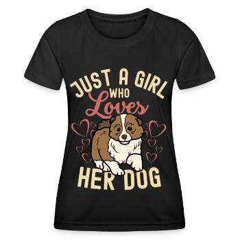 Cute Shetland Sheepdog Puppy Lover Kawaii - Women's Functional T-Shirt - black - Front - AI Model Female 172 light (172cm)