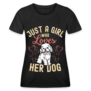 Cute Poodle Puppy Lover Kawaii - Women's Functional T-Shirt - black - Front - AI Model Female 172 light (172cm)