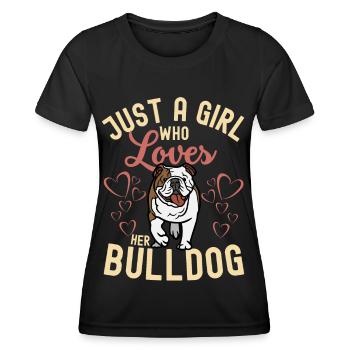 Cute English Bulldog Lovers Kawaii - Women's Functional T-Shirt - black - Front - AI Model Female 172 light (172cm)