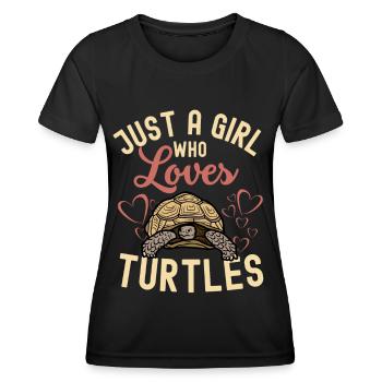 Turtle lover kawaii - Women's Functional T-Shirt - black - Front - AI Model Female 172 light (172cm)