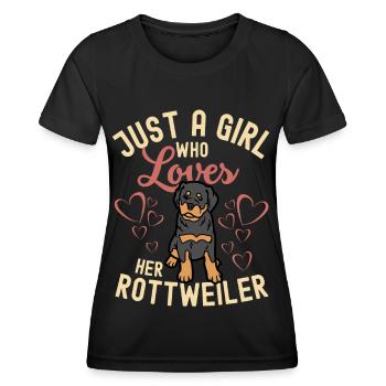 Sweet Rottweiler lover kawaii - Women's Functional T-Shirt - black - Front - AI Model Female 172 light (172cm)