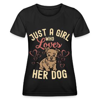Süßer Silky Terrier Welpe Liebhaber Kawaii - Frauen Funktions-T-Shirt - Schwarz - Vorne - AI Model Female 172 light (172cm)