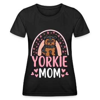 Süßer Yorkshire Terrier Liebhaber Kawaii - Frauen Funktions-T-Shirt - Schwarz - Vorne - AI Model Female 172 light (172cm)