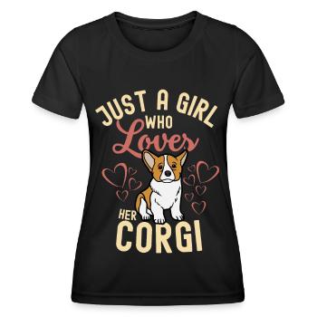 Sweet Welsh Corgi puppy lover kawaii - Women's Functional T-Shirt - black - Front - AI Model Female 172 light (172cm)