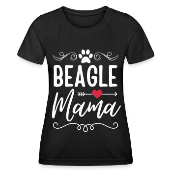 Beagle Mama Hund Beagle Mom - Frauen Funktions-T-Shirt - Schwarz - Vorne - AI Model Female 172 light (172cm)