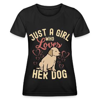 Süßer Labrador Retriever Liebhaber Kawaii - Frauen Funktions-T-Shirt - Schwarz - Vorne - AI Model Female 172 light (172cm)