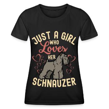 Süßer Schnauzer Hund Liebhaber Kawaii - Frauen Funktions-T-Shirt - Schwarz - Vorne - AI Model Female 172 light (172cm)