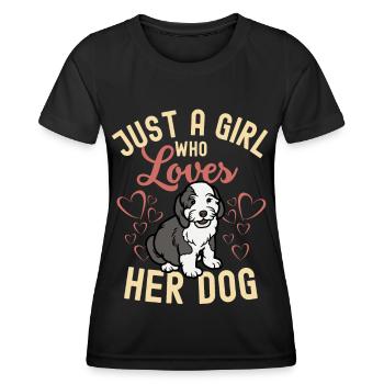 Mignon Bobtail Puppy Lover Kawaii - T-shirt sport Femme - noir - Devant - AI Model Female 172 light (172cm)