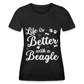 Beagle dicton pour les amateurs de Beagle - T-shirt sport Femme - noir - Devant - AI Model Female 172 light (172cm)