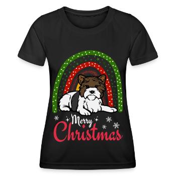 Sweet Biewer Terrier Christmas Kawaii - Women's Functional T-Shirt - black - Front - AI Model Female 172 light (172cm)