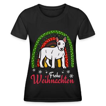 Süßer Bullterrier Liebhaber Kawaii Weihnachten - Frauen Funktions-T-Shirt - Schwarz - Vorne - AI Model Female 172 light (172cm)