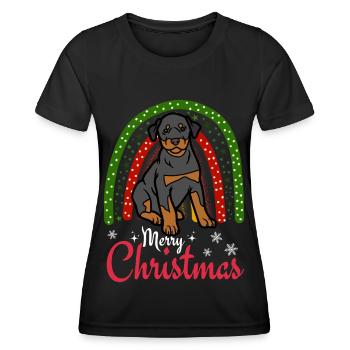 Cute Doberman Dog Kawaii Christmas - Women's Functional T-Shirt - black - Front - AI Model Female 172 light (172cm)