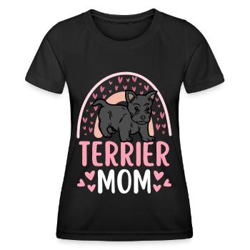 Süßer Scottish Terrier Welpe Liebhaber Kawaii - Frauen Funktions-T-Shirt - Schwarz - Vorne - AI Model Female 172 light (172cm)