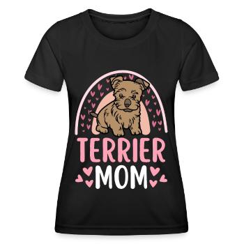 Süßer Silky Terrier Welpe Liebhaber Kawaii - Frauen Funktions-T-Shirt - Schwarz - Vorne - AI Model Female 172 light (172cm)