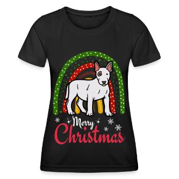 Süßer Bullterrier Liebhaber Kawaii Weihnachten - Frauen Funktions-T-Shirt - Schwarz - Vorne - AI Model Female 172 light (172cm)