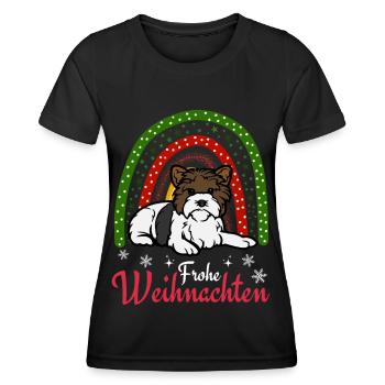 Sweet Biewer Terrier Christmas Kawaii - Women's Functional T-Shirt - black - Front - AI Model Female 172 light (172cm)