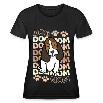 Süßer Basset Hound Welpe Liebhaber Kawaii - Frauen Funktions-T-Shirt - Schwarz - Vorne - AI Model Female 172 light (172cm)