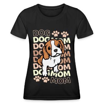 Doux cavalier roi charles épagneul chien kawaii - T-shirt sport Femme - noir - Devant - AI Model Female 172 light (172cm)