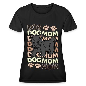 Süßer Scottish Terrier Welpe Liebhaber Kawaii - Frauen Funktions-T-Shirt - Schwarz - Vorne - AI Model Female 172 light (172cm)