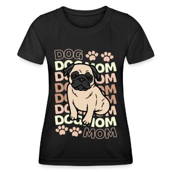 Süßer Mops Liebhaber Kawaii Mops Mama - Frauen Funktions-T-Shirt - Schwarz - Vorne - AI Model Female 172 light (172cm)