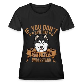 Legendärer Husky Hund Classic Retro Vintage - Frauen Funktions-T-Shirt - Schwarz - Vorne - AI Model Female 172 light (172cm)