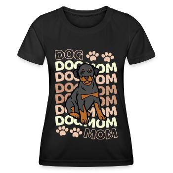 Süßer Dobermann Hund Mama Kawaii - Frauen Funktions-T-Shirt - Schwarz - Vorne - AI Model Female 172 light (172cm)