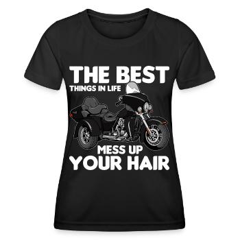 Trike Echte Männer - Triker Trikes Motorrad - Frauen Funktions-T-Shirt - Schwarz - Vorne - AI Model Female 172 light (172cm)