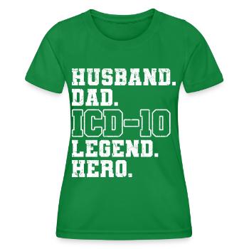 Klinische Kodierfachkraft - Frauen Funktions-T-Shirt - Kelly Green - Vorne - AI Model Female 172 dark (172cm)