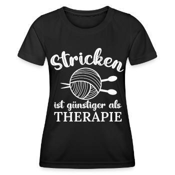 Stricken ist günstiger als Therapie Design - Frauen Funktions-T-Shirt - Schwarz - Vorne - AI Model Female 172 light (172cm)