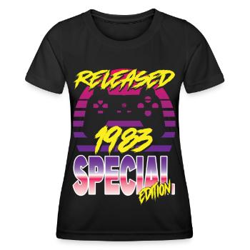 Released 1983 Special Edition - Frauen Funktions-T-Shirt - Schwarz - Vorne - AI Model Female 172 light (172cm)