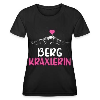 Wandern Watzmann Herz Bergkraxlerin Alpenherz Girl - Frauen Funktions-T-Shirt - Schwarz - Vorne - AI Model Female 172 light (172cm)