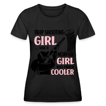 Trapschießen | Schießsport Fallenschießen Geschenk - Frauen Funktions-T-Shirt - Schwarz - Vorne - AI Model Female 172 light (172cm)