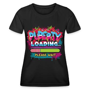 Alerte puberté graffiti urbain - T-shirt sport Femme - noir - Devant - AI Model Female 172 light (172cm)