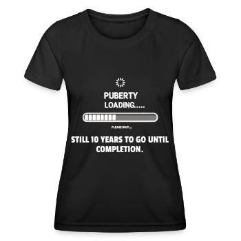 La puberté invite... patience requise - T-shirt sport Femme - noir - Devant - AI Model Female 172 light (172cm)