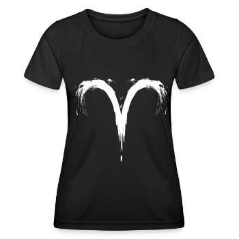 Zodiac Aries Aris Symbol White Vector New - Women's Functional T-Shirt - black - Front - AI Model Female 172 light (172cm)