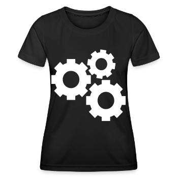 Zahnräder - Frauen Funktions-T-Shirt - Schwarz - Vorne - AI Model Female 172 light (172cm)
