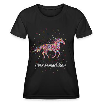 Pferd Pony Reiten Pferdemädchen Pferdefan Geschenk - Frauen Funktions-T-Shirt - Schwarz - Vorne - AI Model Female 172 light (172cm)