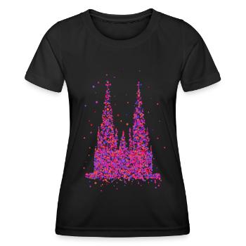 Kölner Dom Fasching Karneval Konfetti Kostüm - Frauen Funktions-T-Shirt - Schwarz - Vorne - AI Model Female 172 light (172cm)