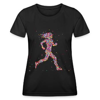 Joggen Läuferin Marathon - Frauen Funktions-T-Shirt - Schwarz - Vorne - AI Model Female 172 light (172cm)