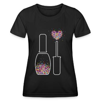Nail Designer Heart Nail Polish Gel Polish - T-shirt sport Femme - noir - Devant - AI Model Female 172 light (172cm)
