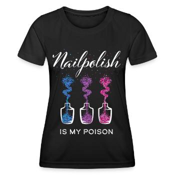 Nagellack Nail Art Kosmetik Nageldesign - Frauen Funktions-T-Shirt - Schwarz - Vorne - AI Model Female 172 light (172cm)