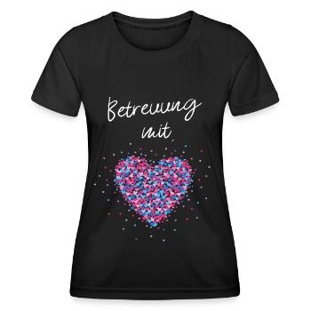 Betreuung mit Herz Herz für Pflegekräfte Geschenk - Frauen Funktions-T-Shirt - Schwarz - Vorne - AI Model Female 172 light (172cm)