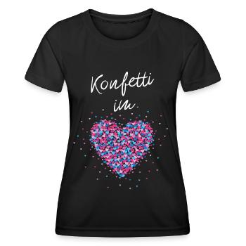 Konfetti im Herzen Karneval Fasching - Frauen Funktions-T-Shirt - Schwarz - Vorne - AI Model Female 172 light (172cm)