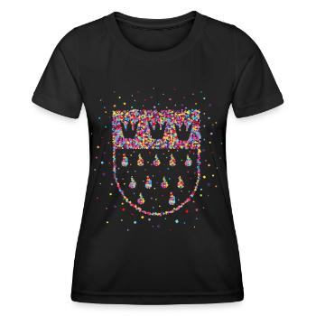 Köln Kölner Wappen Karneval Konfetti - Frauen Funktions-T-Shirt - Schwarz - Vorne - AI Model Female 172 light (172cm)